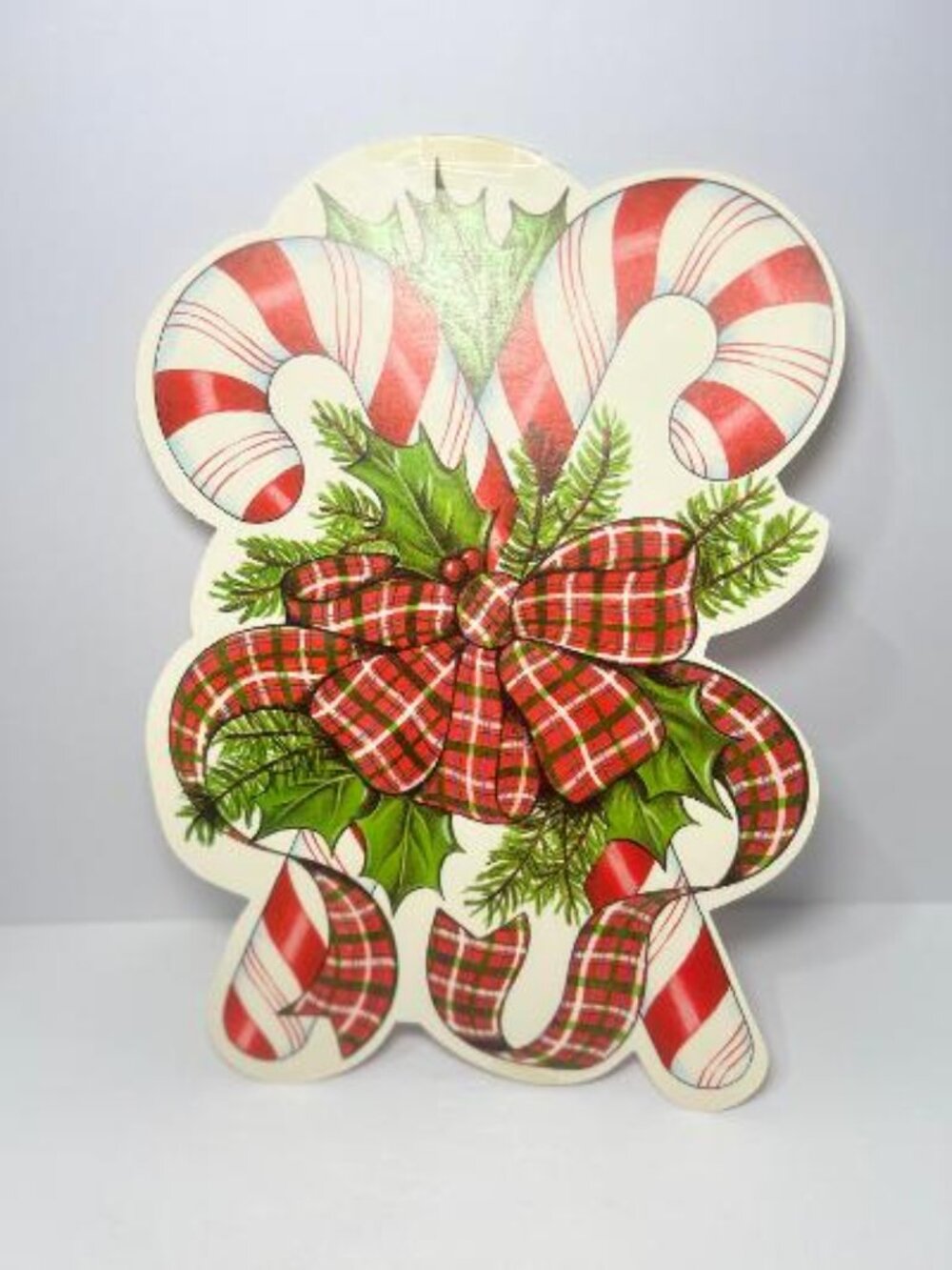 Christmas Die Cut by Eureka USA Candy Cane Bouquet Cardboard Vintage